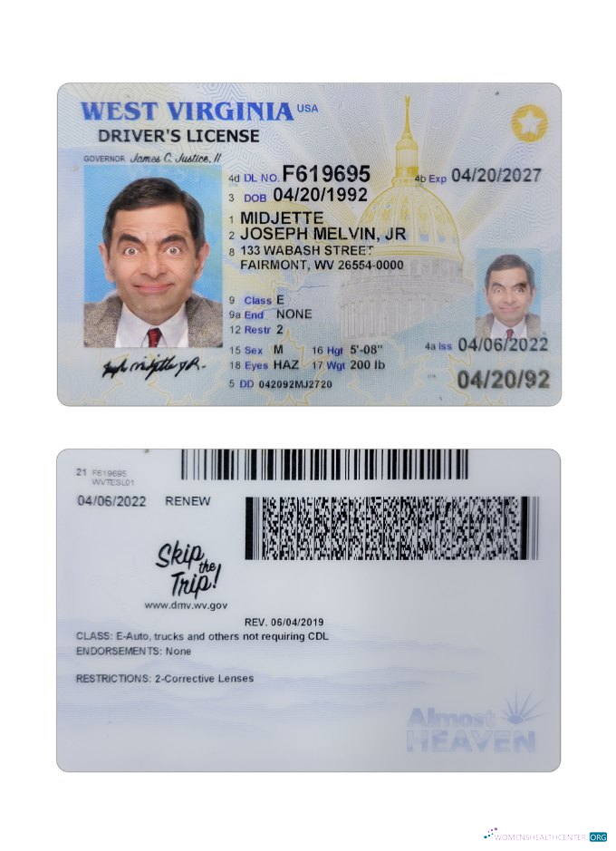 download USA West Virginia driving license 2022 present